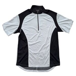 Gore Bike Wear Mens Small Cycling Jersey Black‎ Grey Quarter Zip Rear Pockets